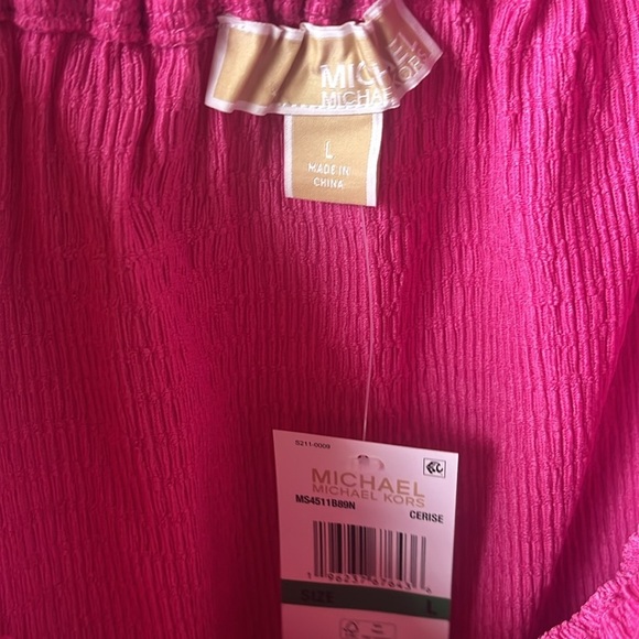 Michael Kors Womens Smocked Haltertie Cropped Top Size large NWT - Picture 6 of 9